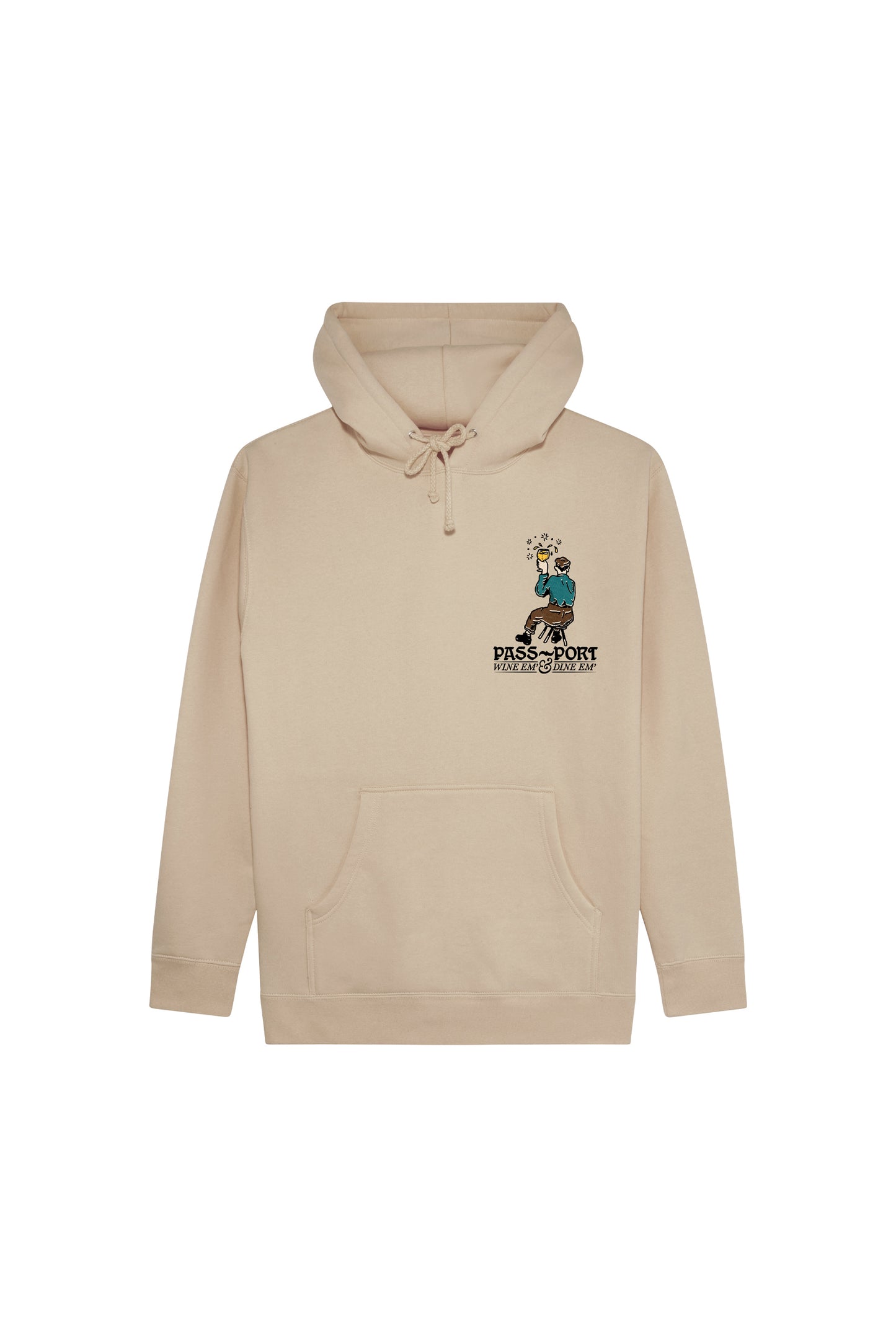 WINE EM' HOODIE (Sand)