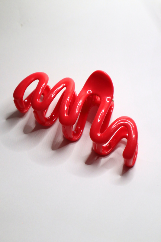 SQUIGGLE HAIR CLAW (Red)