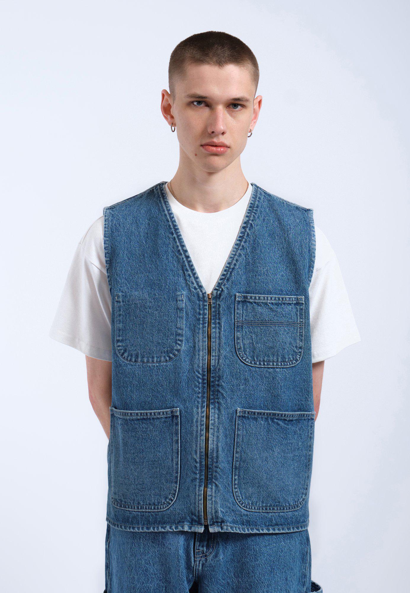 DEVON WORKER VEST (Stream Sky Retro)