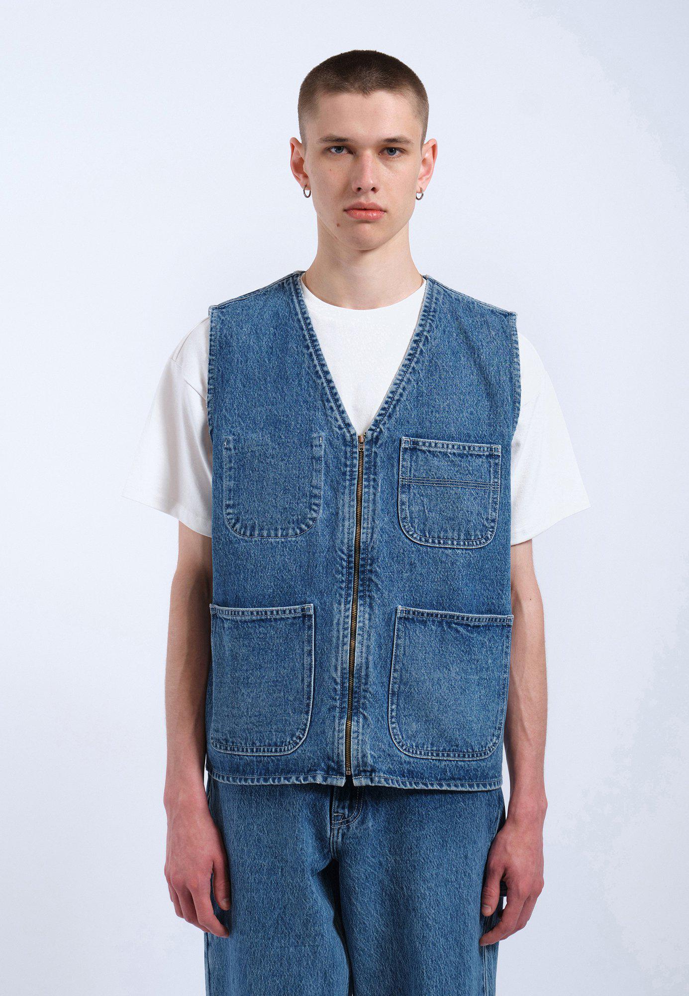 DEVON WORKER VEST (Stream Sky Retro)