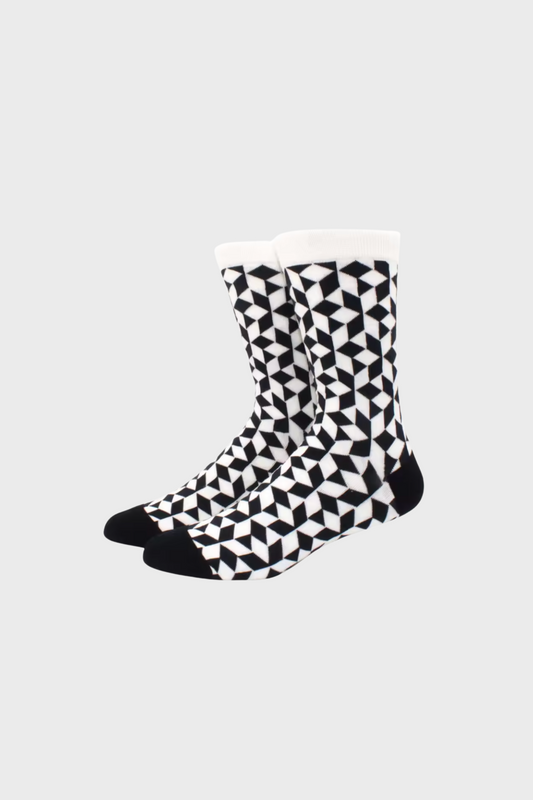 GEO SOCKS (Blk/Whi)