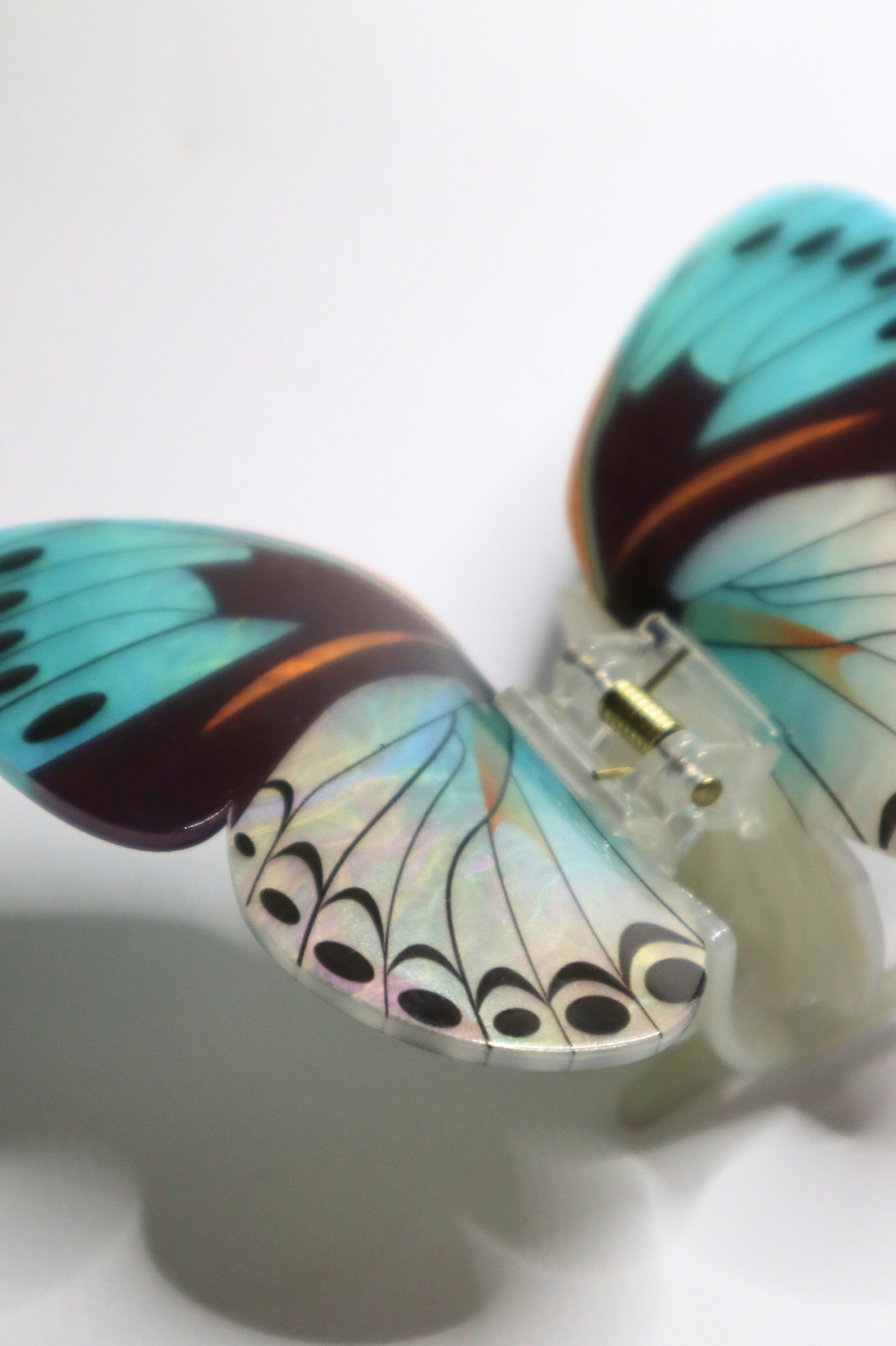 BUTTERFLY HAIR CLAW (Aqua/Whi)