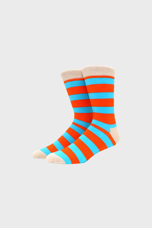 STRIPE SOCKS (Aqua/Org)