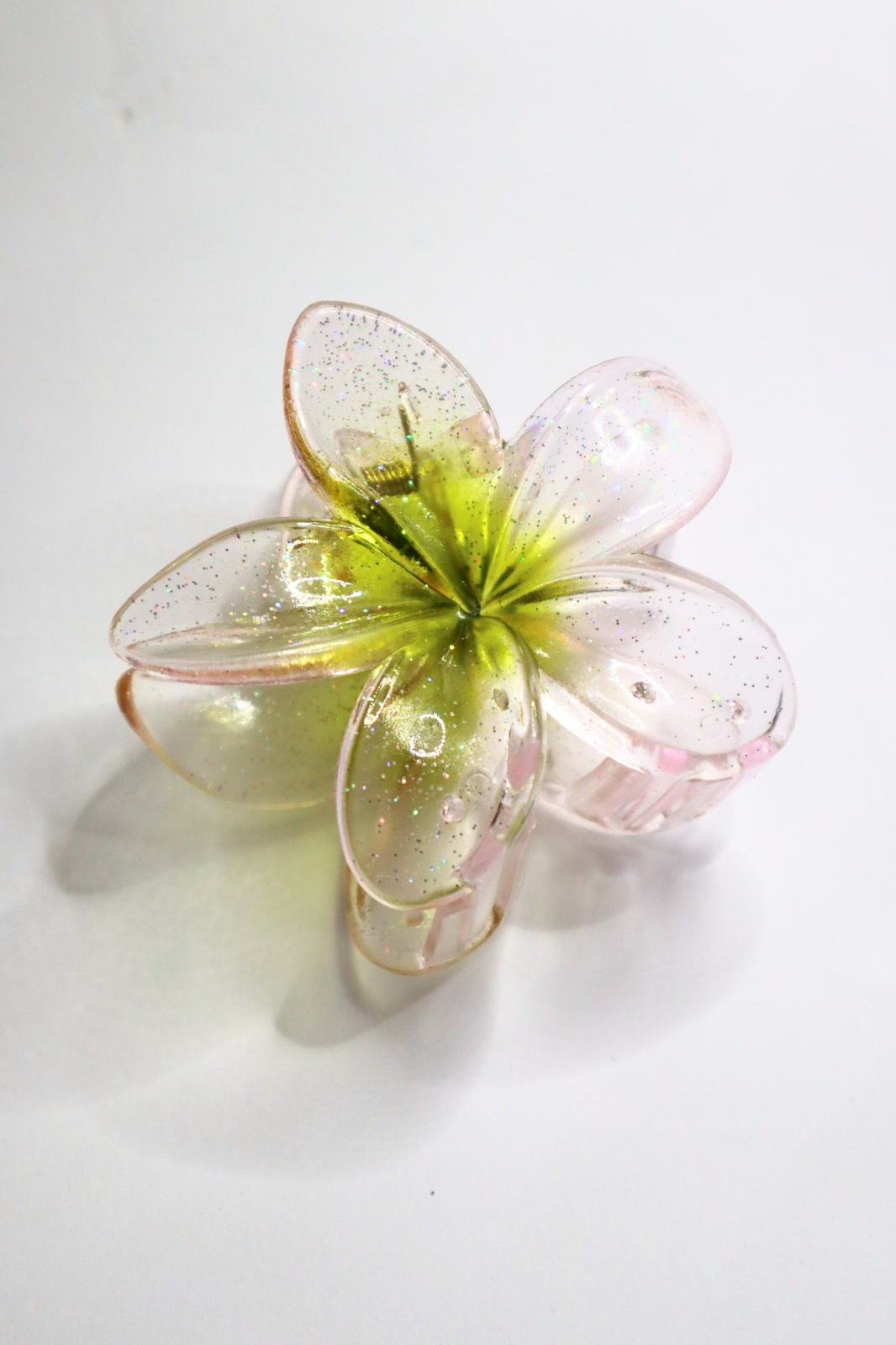 FLOWER HAIR CLAW (Clear/Green)