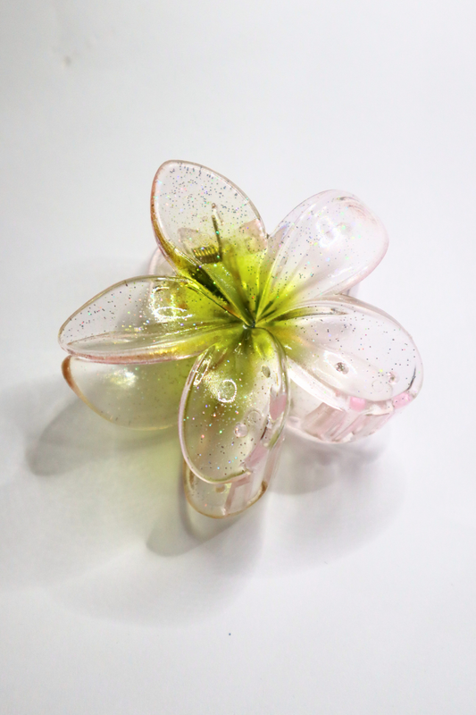 FLOWER HAIR CLAW (Clear/Green)