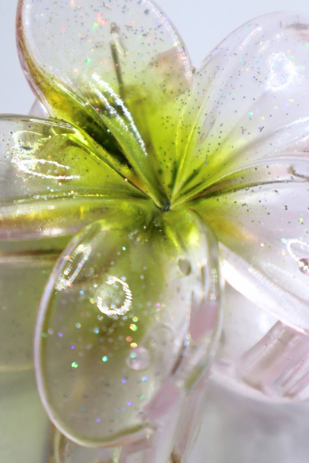 FLOWER HAIR CLAW (Clear/Green)