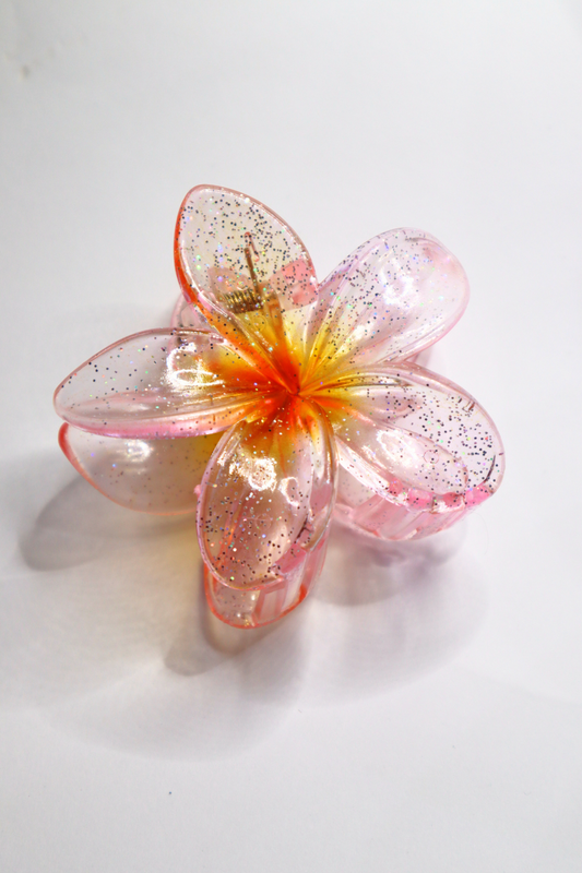 FLOWER HAIR CLAW (Pink/Org)