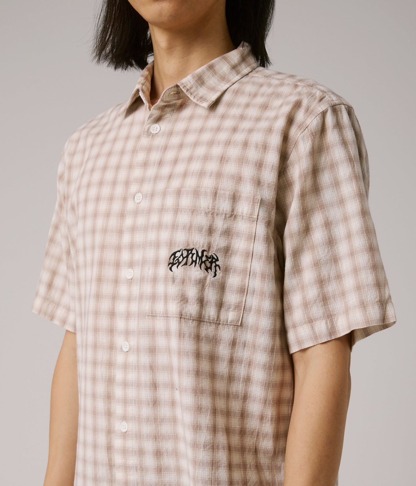 MANNERS SS CHECK SHIRT (Taupe)