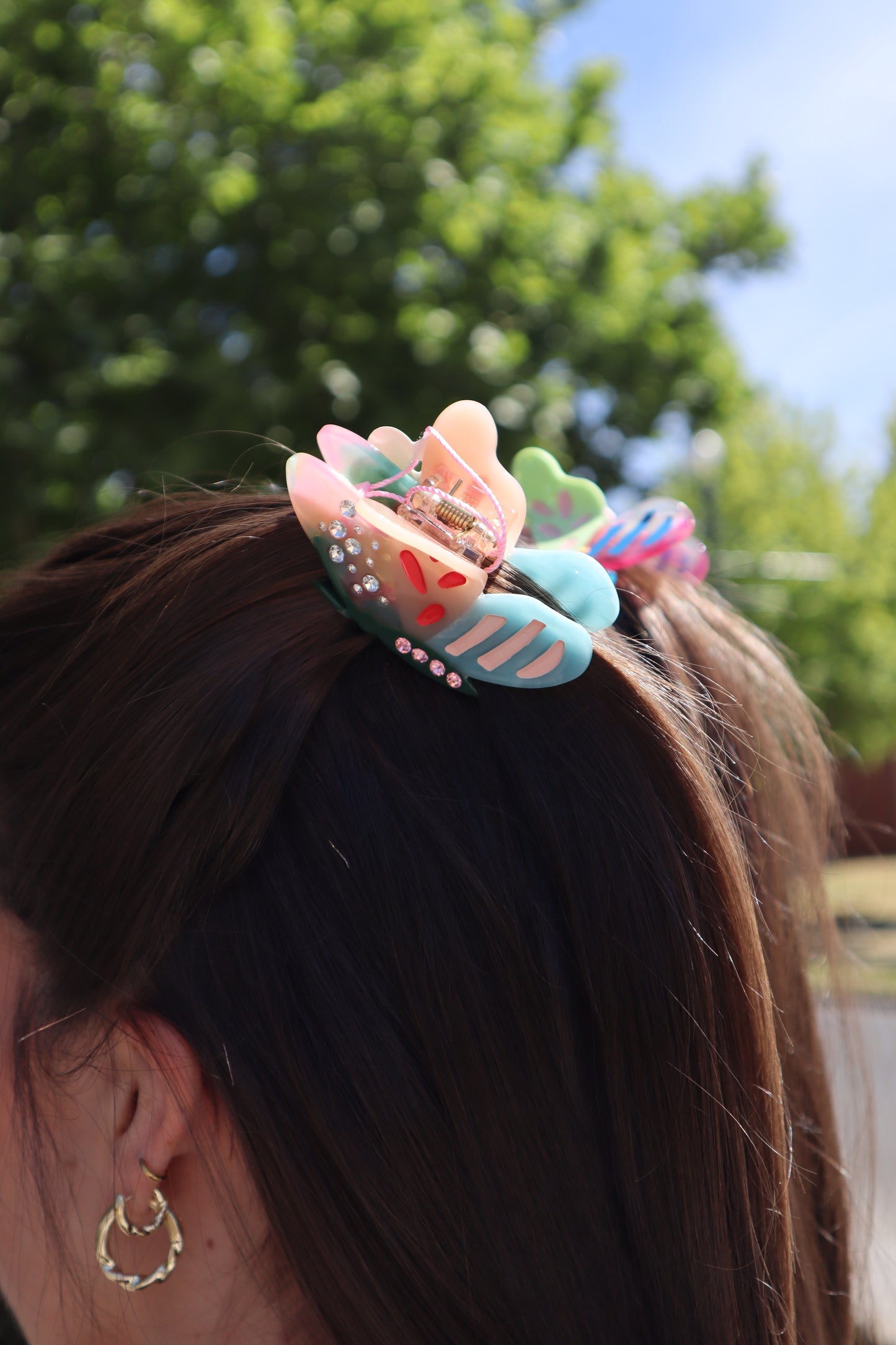 MULTI FLY HAIR CLAW (Blu/Red/Pink)