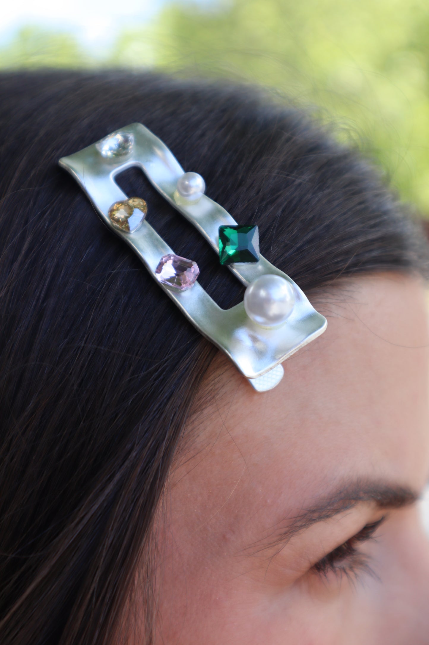 JEWELS RECTANGLE HAIR CLIP