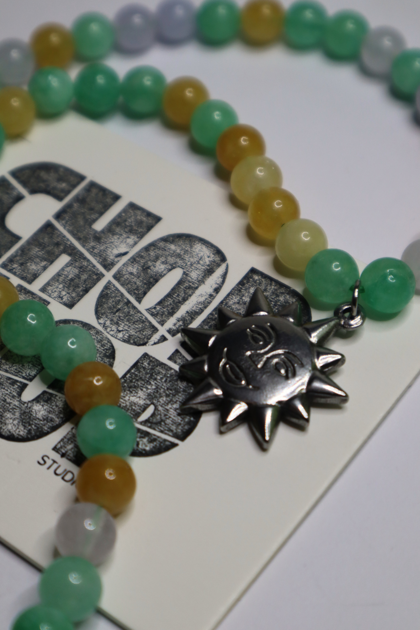 SUN BEADED NECKLACE (Lemon Lime)