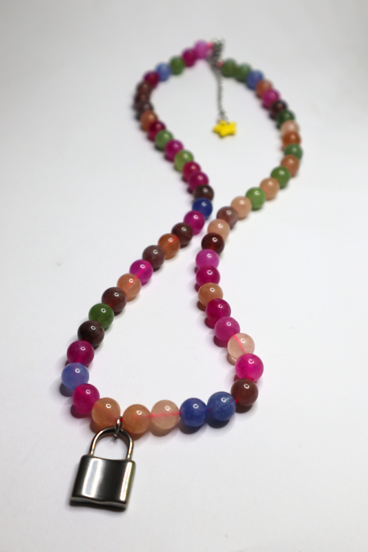 LOCK BEADED NECKLACE (Multi)