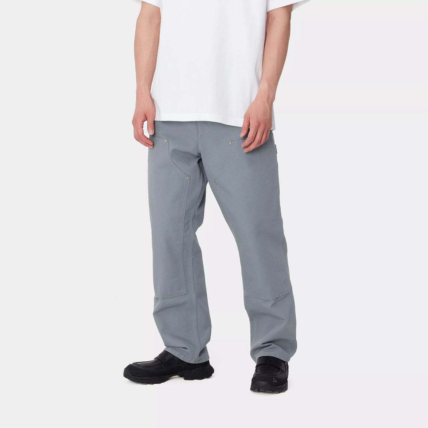 DOUBLE KNEE PANTS (Dove Grey Rinsed)