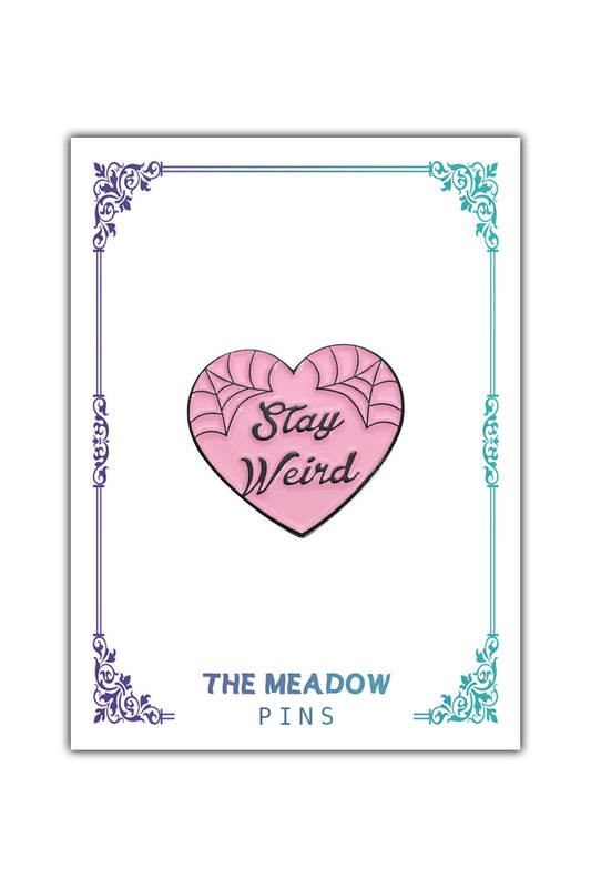 STAY WEIRD WEB LAPEL PIN